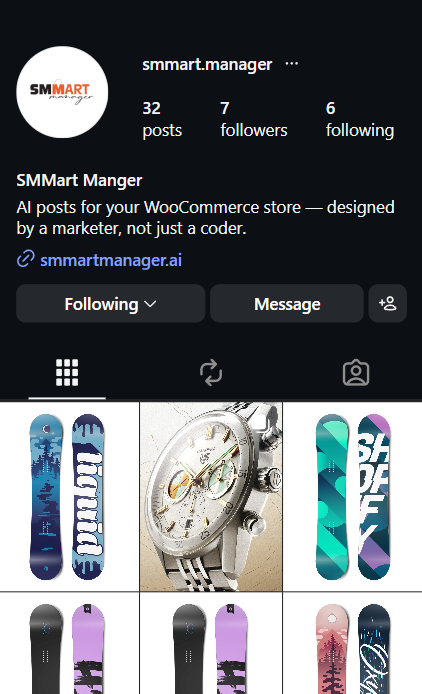 Social media management example